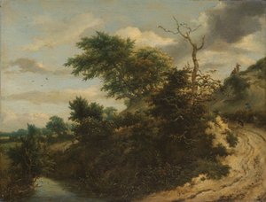 Trilha de areia nas dunas Caminho de areia nas dunas de Jacob van Ruisdael