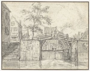 O Oude Haarlemmersluis (Old Haarlem Lock) no Martelaarsgracht, Amsterdã de Jacob van Ruisdael