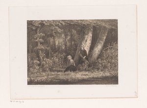 Duas raparigas na floresta de Jacob Jan van der Maaten