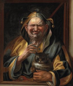 Um bobo da corte com um gato de Jacob Jordaens