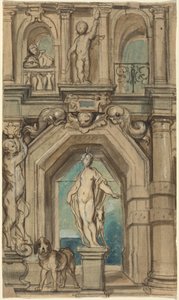 Desenho para uma decoração de parede [anverso] de Jacob Jordaens