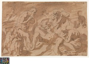 Alemão: Die Beweinung Abels
Neerlandês: De bewening van Abel de Jacob Jordaens
