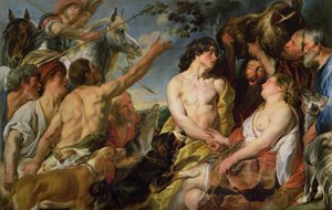 Meleager e Atalanta (óleo sobre tela) de Jacob Jordaens