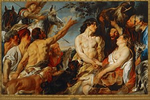 Meleager e Atalanta ... (pintura sobre tela) de Jacob Jordaens