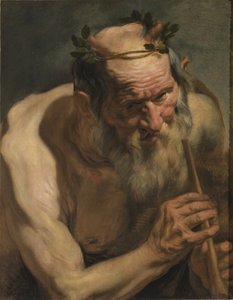 Velho Sátiro Segurando uma Flauta, c.1620 de Jacob Jordaens