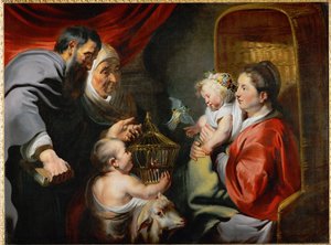 Santa Maria com o Menino Jesus e os Santos (óleo sobre tela) de Jacob Jordaens