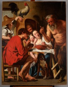 O sátiro de visita aos camponeses de Jacob Jordaens