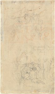 Folha de Estudos com o Bêbado e as Ninfas [verso] de Jacob Jordaens