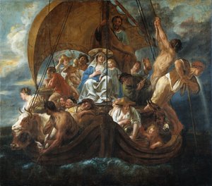 A Sagrada Família em um Barco, 1652.