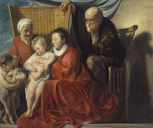 A Sagrada Família com Ana e o menino João de Jacob Jordaens