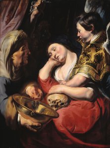 A tentação da Madalena, c.1616-17 (óleo sobre painel) de Jacob Jordaens