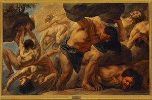 A derrota dos Titãs ... (pintura sobre tela) de Jacob Jordaens