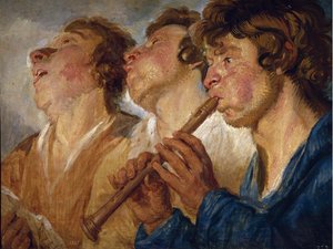 Três Buskers de Jacob Jordaens