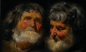 Dois Estudos da Cabeça de um Homem Idoso de Jacob Jordaens