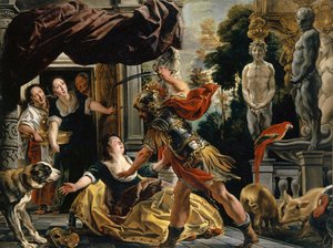 Ulisses ameaçando Circe, c.1630-35 de Jacob Jordaens