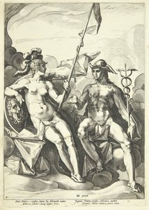 A Aliança entre Atena e Mercúrio (Hermathena) de Jacob Matham