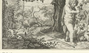 Baco e Ampelus de Jacob Matham