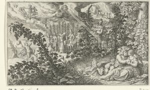 Baco e Ariadne como amantes de Jacob Matham