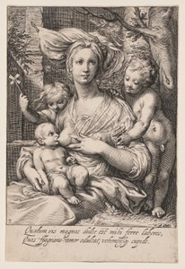 Caridade, de As Sete Virtudes de Jacob Matham