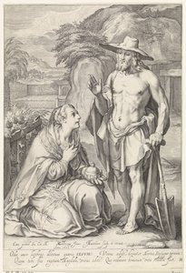 Cristo aparece a Maria Madalena (Noli me tangere) de Jacob Matham