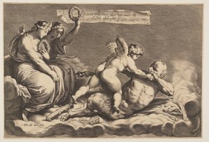 Panela para domar cupidos de Jacob Matham