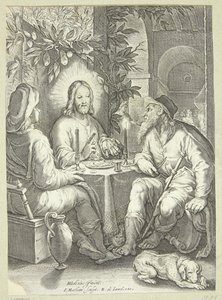 Jesus e Emaús de Jacob Matham