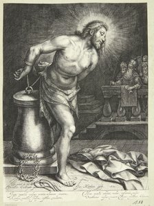 Jesus na coluna (depois da trança de pele) de Jacob Matham
