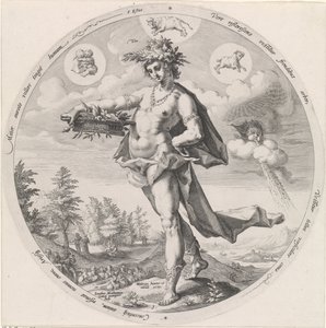 Primavera (longe) Ver (título no objeto) As Quatro Estações (título da série) de Jacob Matham