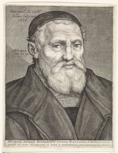 Retrato de Michelangelo de Jacob Matham