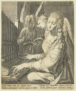 Santa Cecília tocando órgão de Jacob Matham