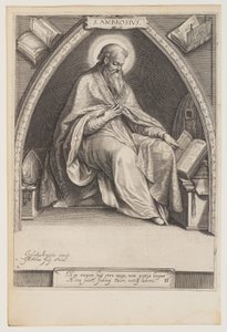 Santo Ambrósio, de Os Padres da Igreja de Jacob Matham