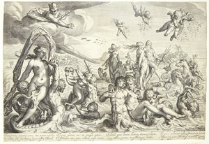 O triunfo de Netuno e Tétis de Jacob Matham