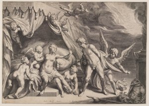 Vénus e Marte descobertos pela Apollo de Jacob Matham