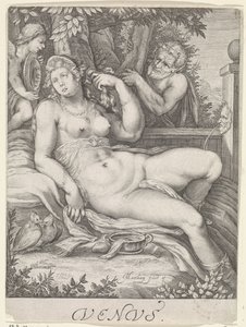 Vénus espiada por um sátiro
Vénus (título sobre o objecto) de Jacob Matham