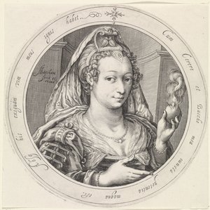 Vénus conheceu brandend hart
Vénus, Bacchus en Ceres (título da série) de Jacob Matham