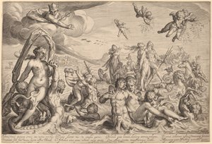O triunfo de Netuno e Tétis de Jacob Matham, after Bartholomaeus Spranger