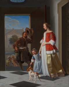 Um peixeiro na porta, 1663 (óleo sobre tela no painel)