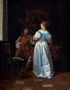 A Serenata, c.1669 (óleo sobre tela) de Jacob Ochtervelt