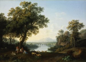 Paisagem de Riverside de Jacob Philipp Hackert