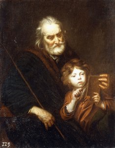 Um professor ensinando um menino a desenhar de Jacob Potma