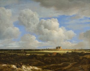 Vista panorâmica de Haarlem, c.1669 (óleo sobre tela) de Jacob Salomonsz. Ruysdael