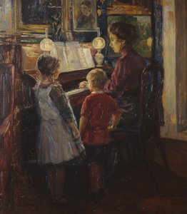 Mulher e Crianças junto ao Piano de Jacob Sømme