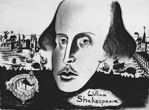 William Shakespeare (1564-1616) 1994 (carvão sobre papel) de Jacob Sutton