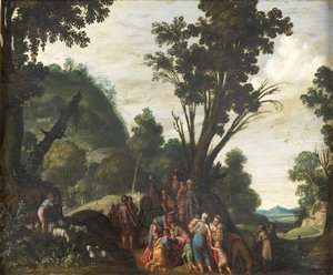 O Encontro de Jacob e Esaú (Génesis 33) de Jacob Symonsz Pynas (attributed to)