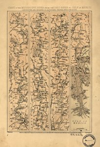 Carta do rio Mississippi do rio Ohio ao Golfo do México LOC 99447139 de Jacob Wells