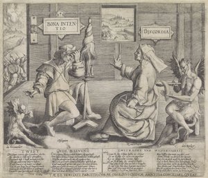 Alegoria com personificações da Boa Intenção (Bona Intentio) e da Discórdia (Discordia) de Jacob de Gheyn (I) (circle of)