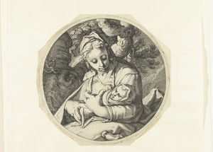 Maria com Cristo Criança
Maria com Cristo Criança e José com ferramentas de carpinteiro (título da série) de Jacob de Gheyn (II) (workshop of)