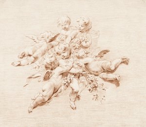 Um grupo de anjos. de Jacob de Wit