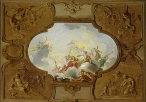 Desenho para uma pintura de tecto com a Apoteose de Enéas, nos cantos das Quatro Estações de Jacob de Wit