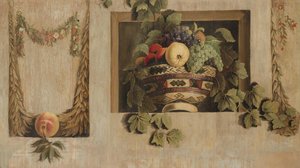 Natureza morta com guirlandas de frutas e flores